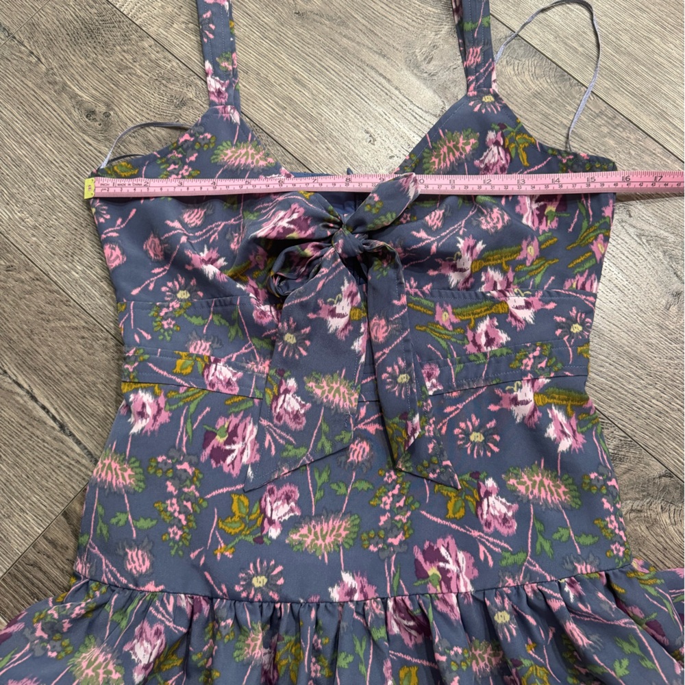 Likely Purple Floral Front Tie Tier Midi Dress - Picture 7 of 12